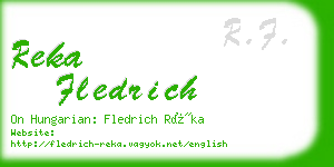 reka fledrich business card